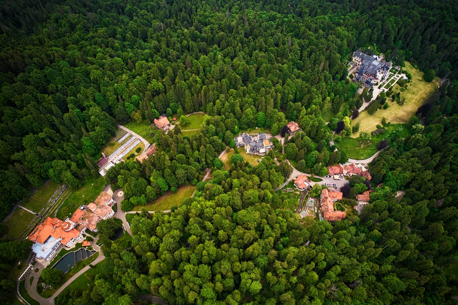 Prahova Valley Destination in Romania - Peleș Domain Aerial View