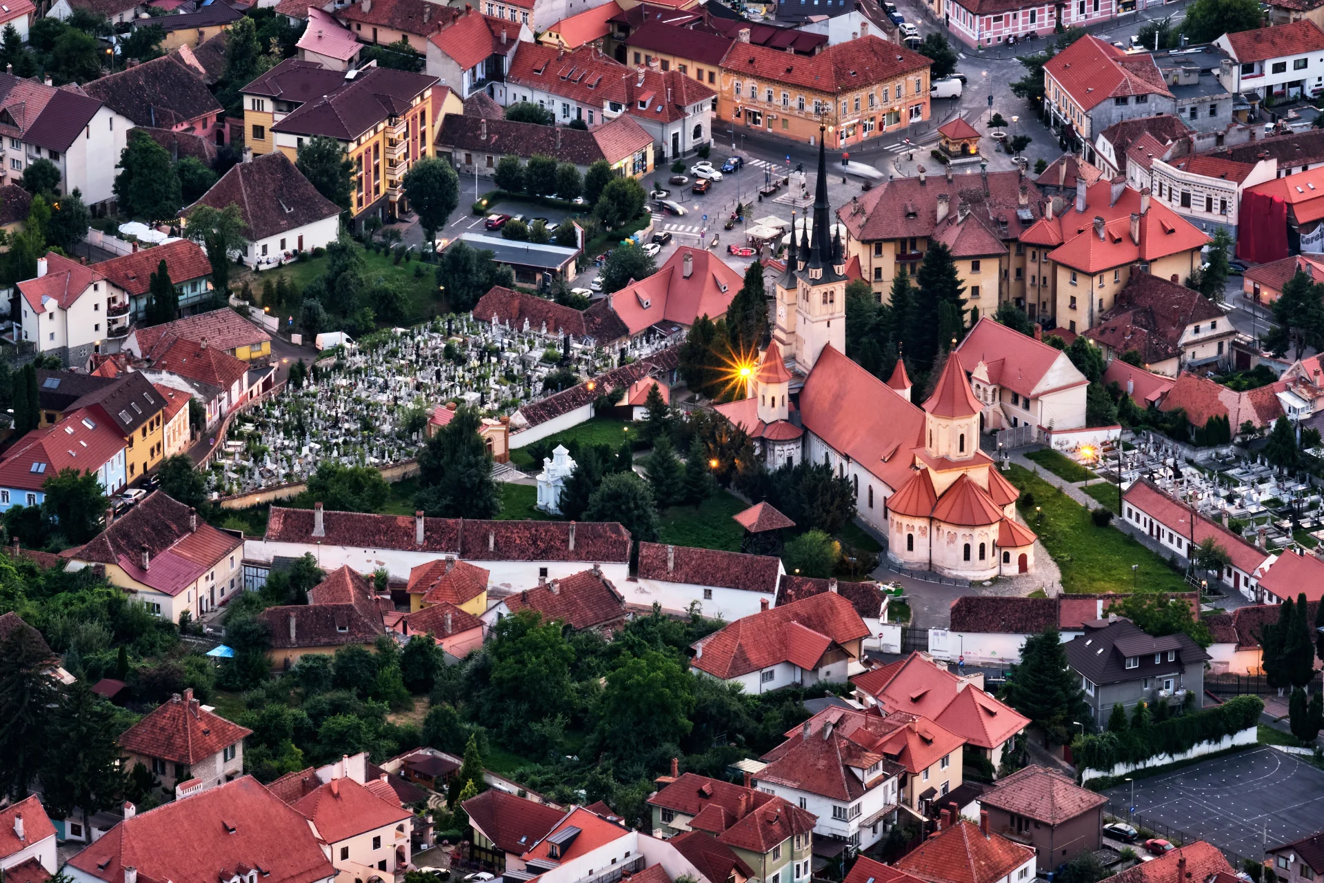 Brașov Old Town - Brașov Transylvania - Șchei Quarter from Tâmpa Hill