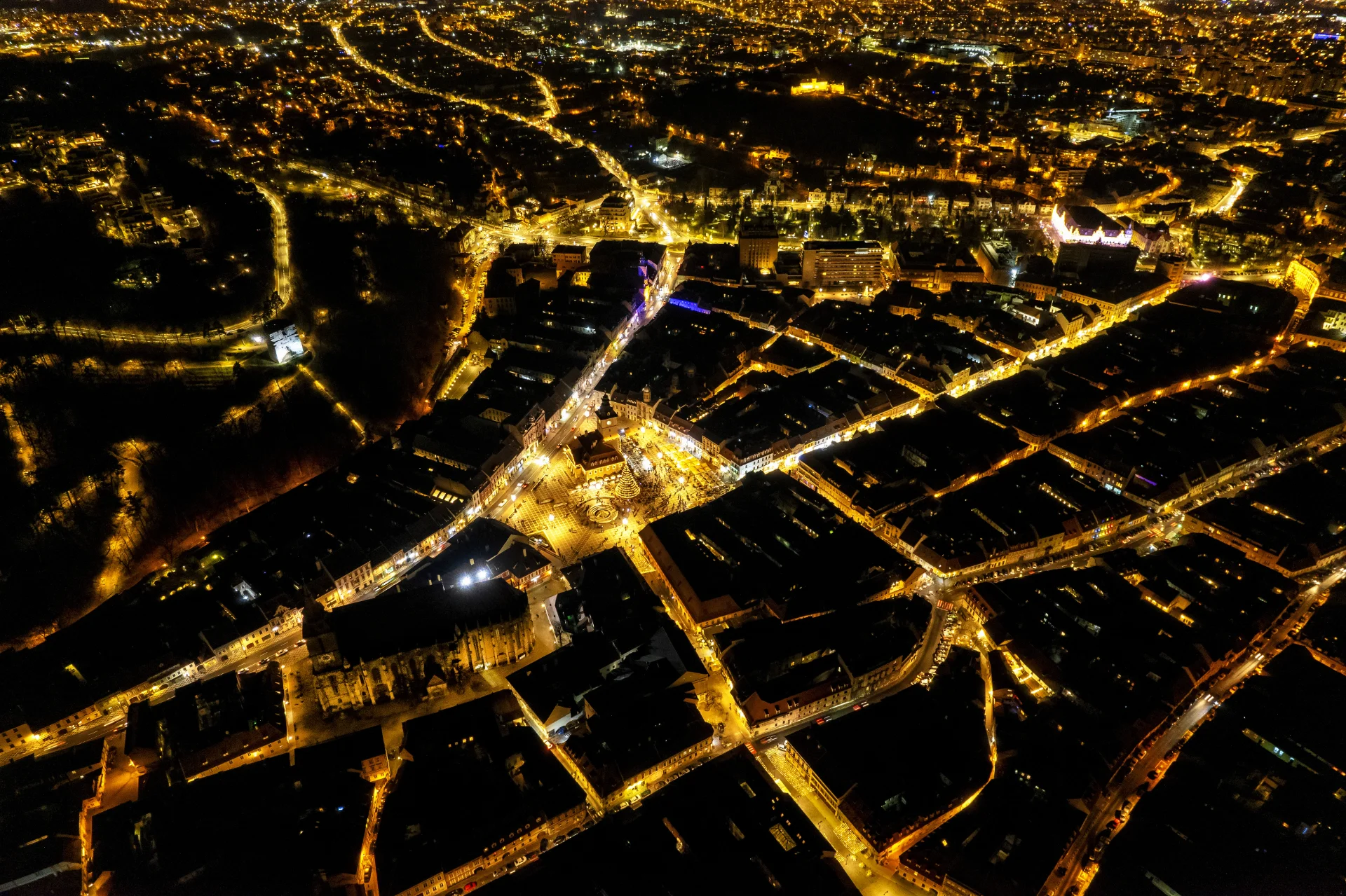 Brașov Old Town - Brașov Transylvania - Old Town at Night