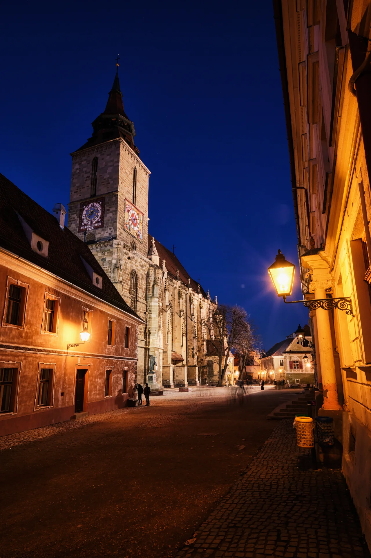 Brașov Old Town - Brașov Transylvania - Black Church at Night