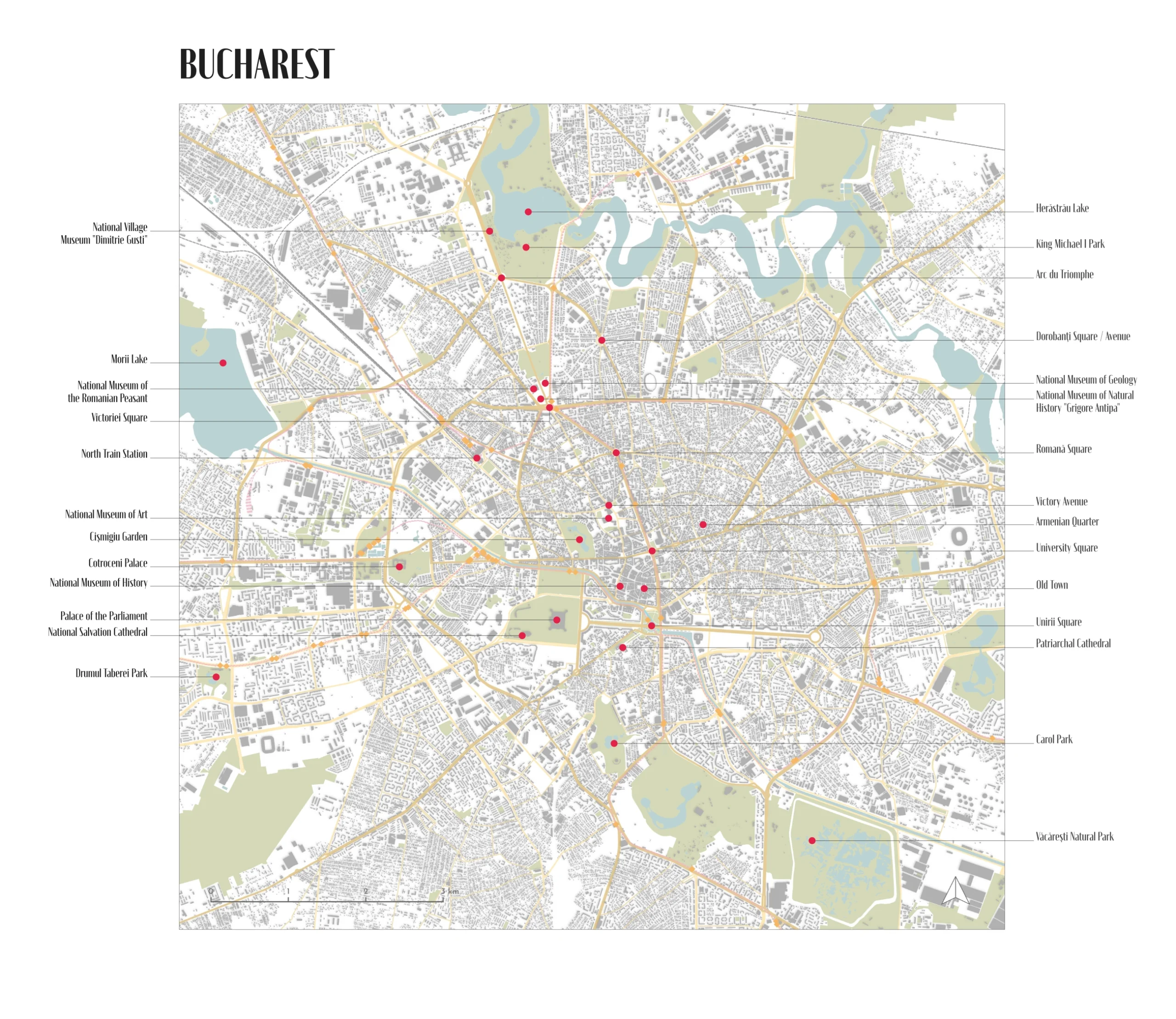 Tourist Map of Bucharest