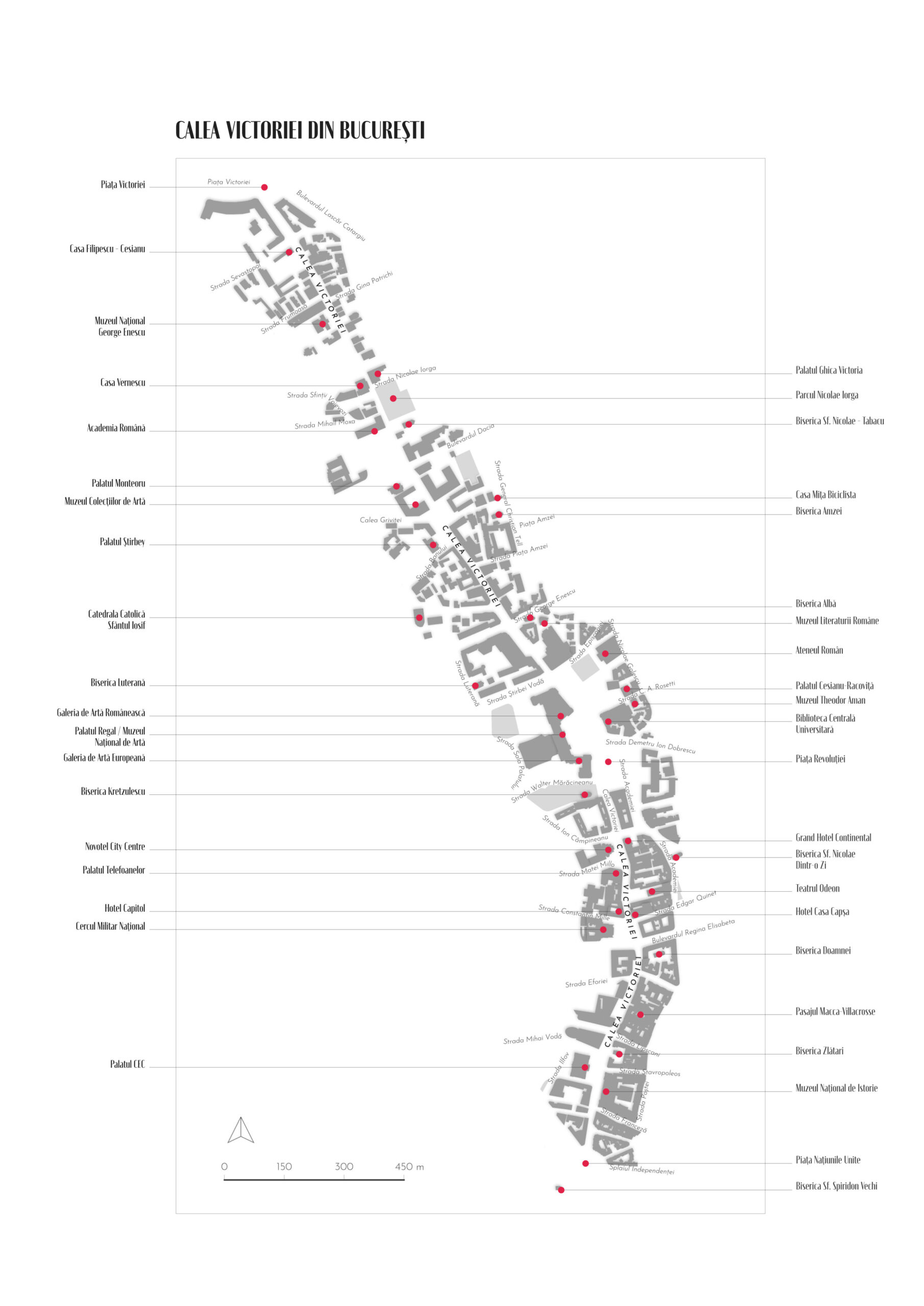 Harta Turistica Calea Victoriei din Bucuresti
