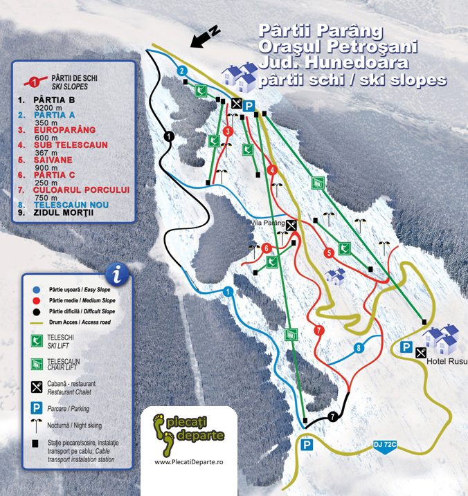 Harta-Partii-de-Schi-in-Statiunea-Parang-din-Hunedoara