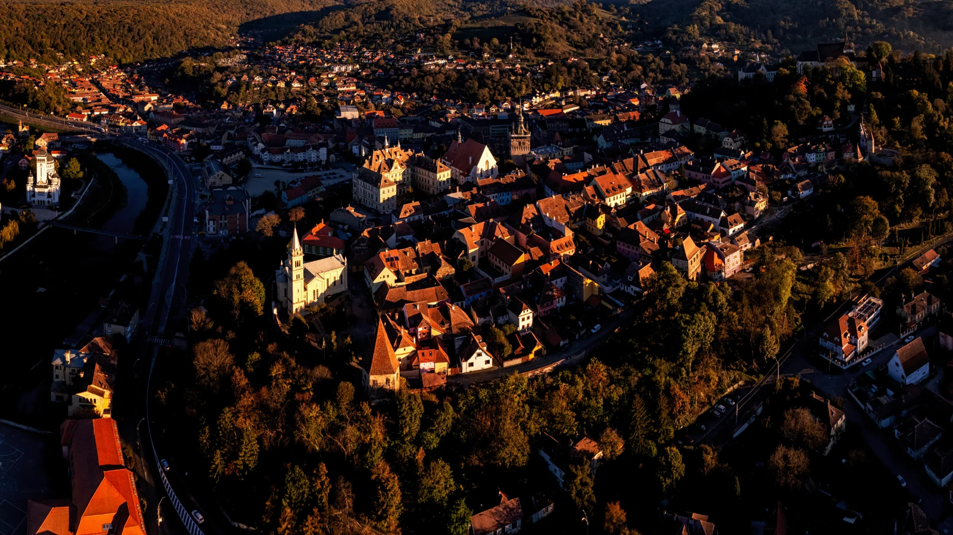 Sighișoara Cetatea Medievală 38 - Vedere aeriană