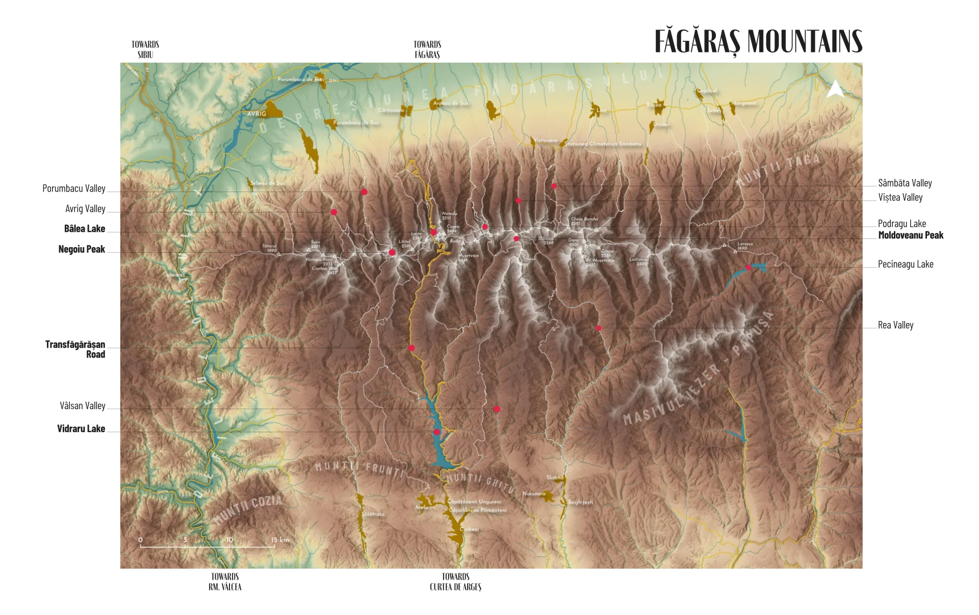 Tourist Map of Făgăraș Mountains