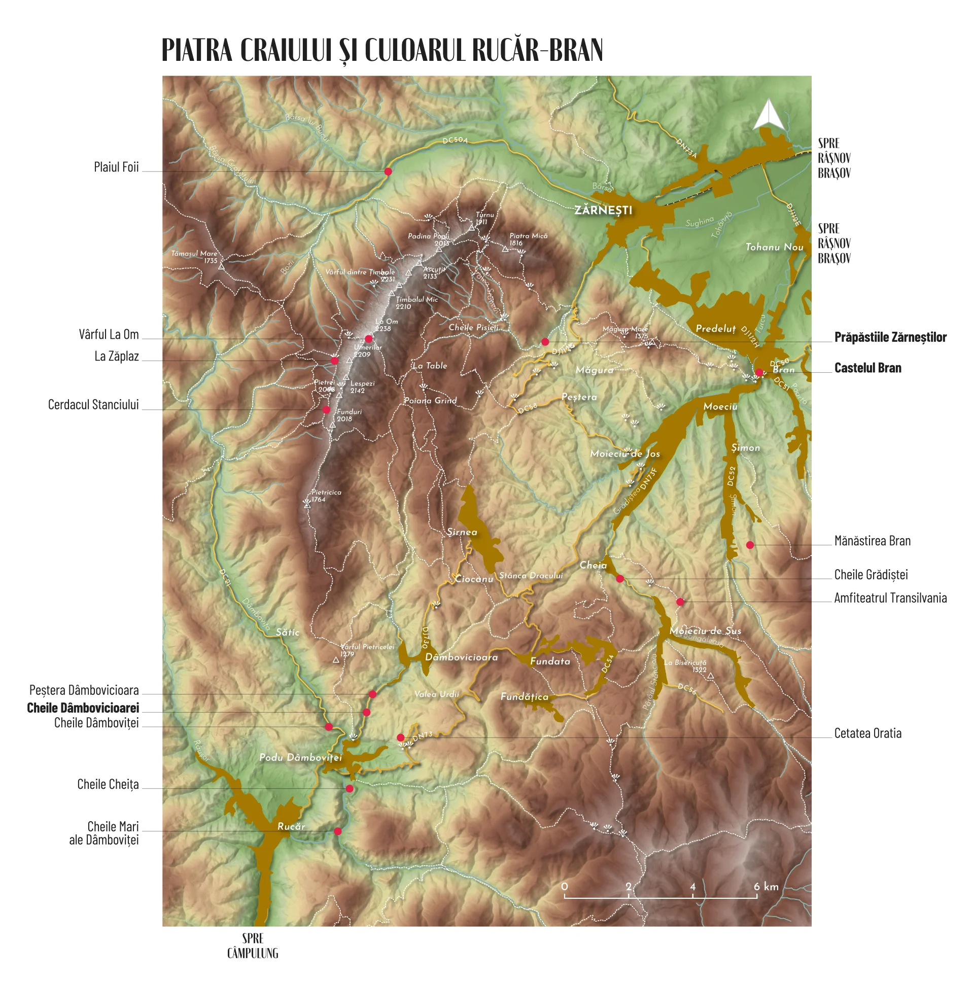 Hartă Turistică Piatra Craiului și Culoarul Rucăr Bran