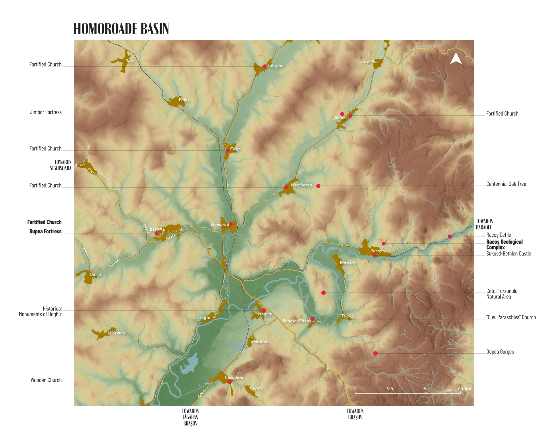 Tourist Map of Homoroade Basin