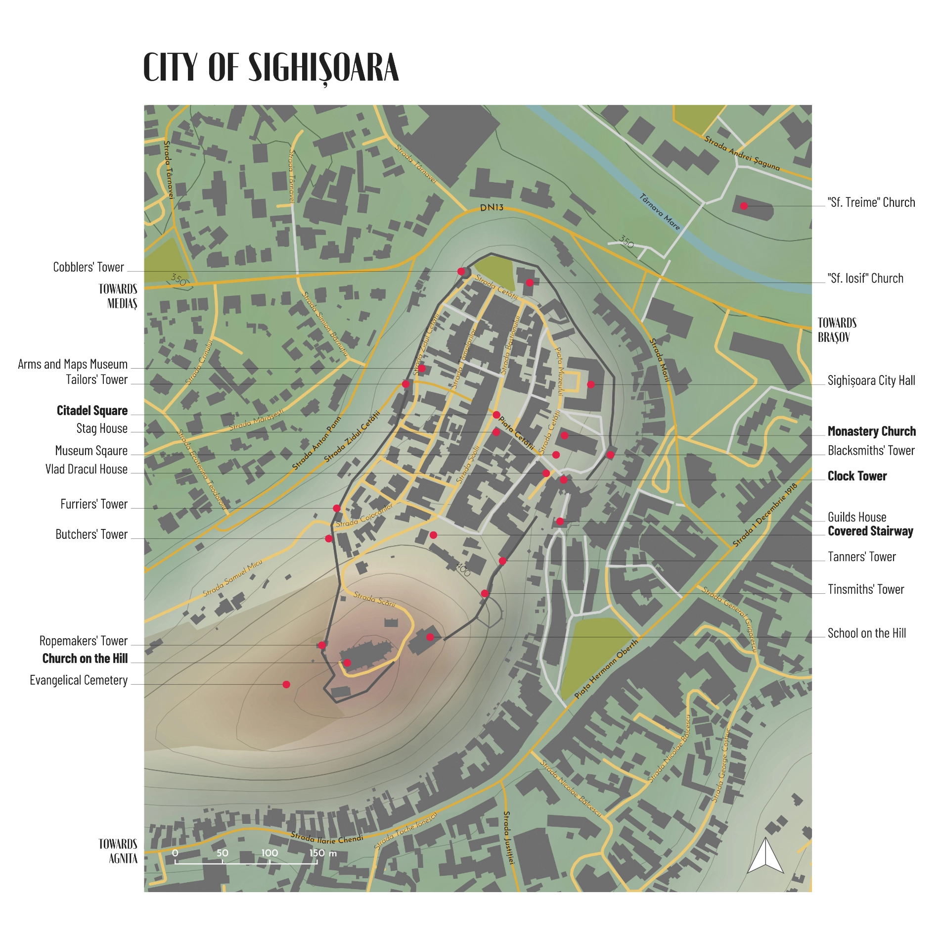Tourist Map of Sighișoara Citadel