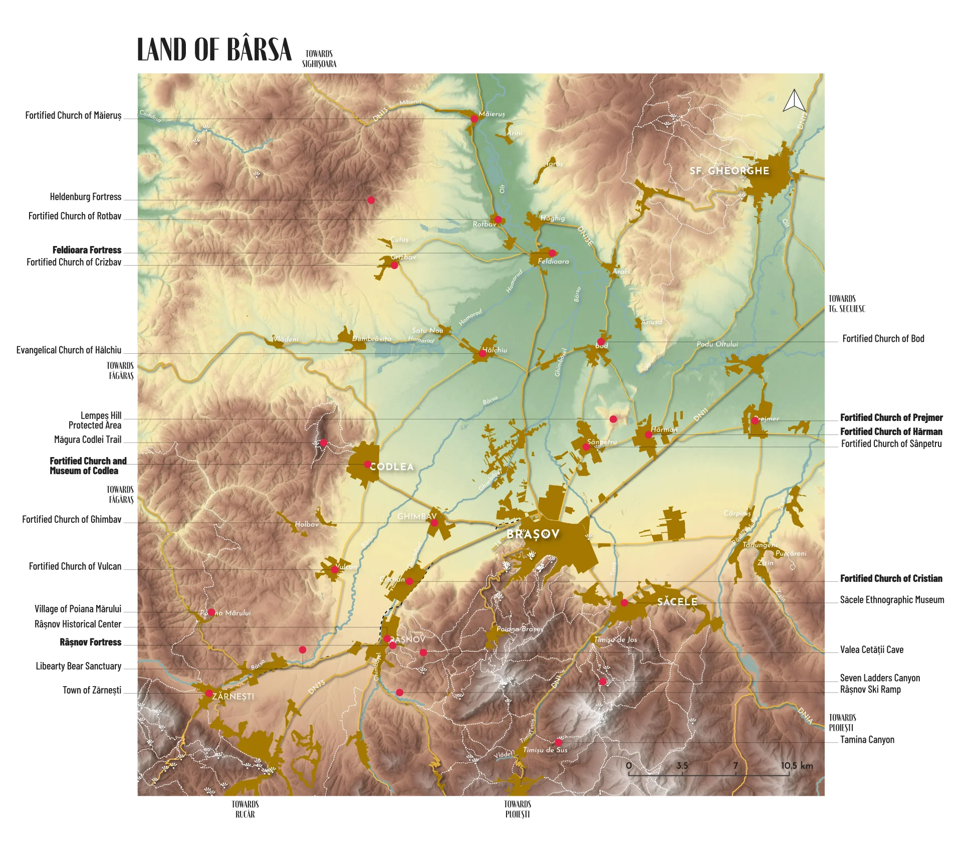 Land of Bârsa Tourist Map