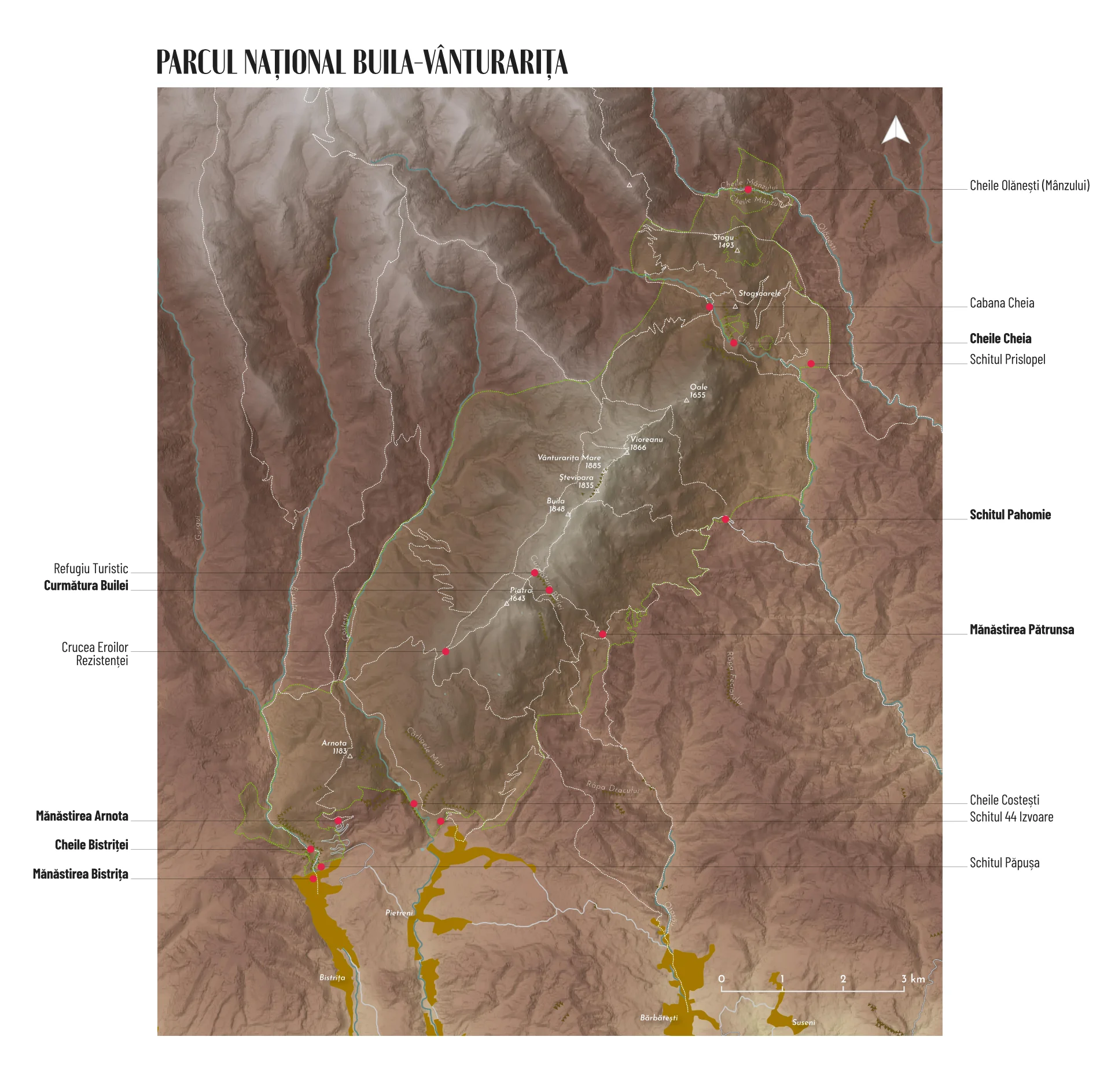 Harta Turistica Parcul National Buila-Vânturarița