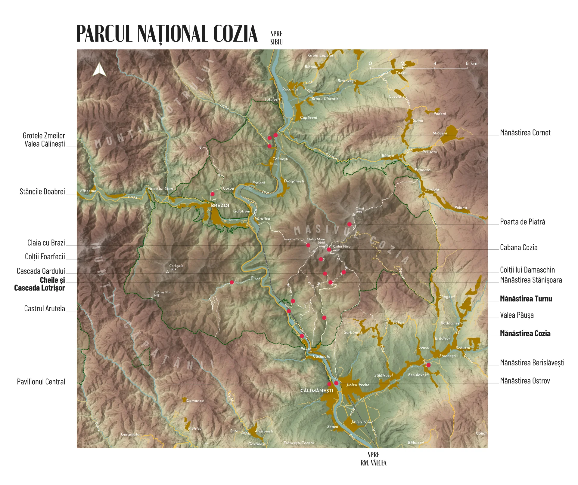 Harta Turistica Parcul National Cozia