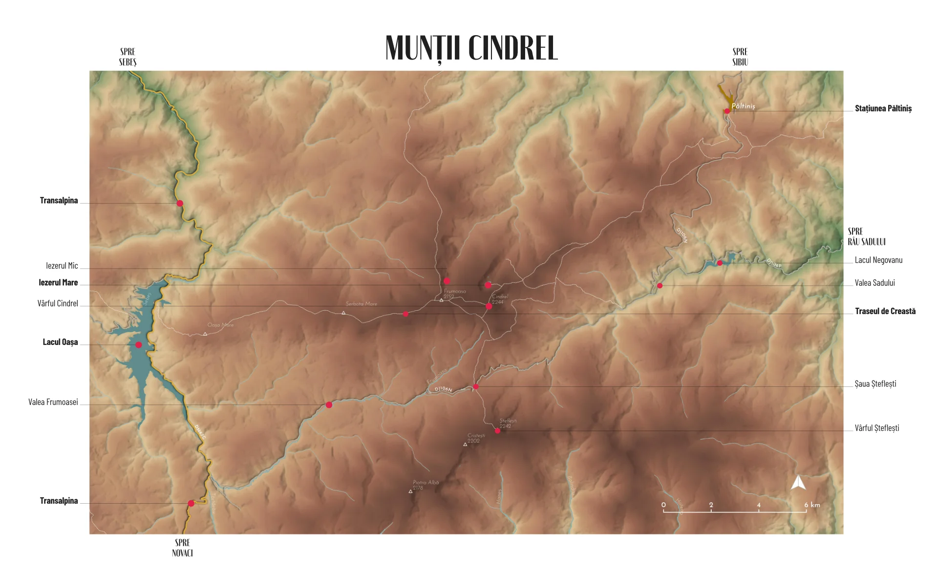 Hartă Turistică Munții Cindrel