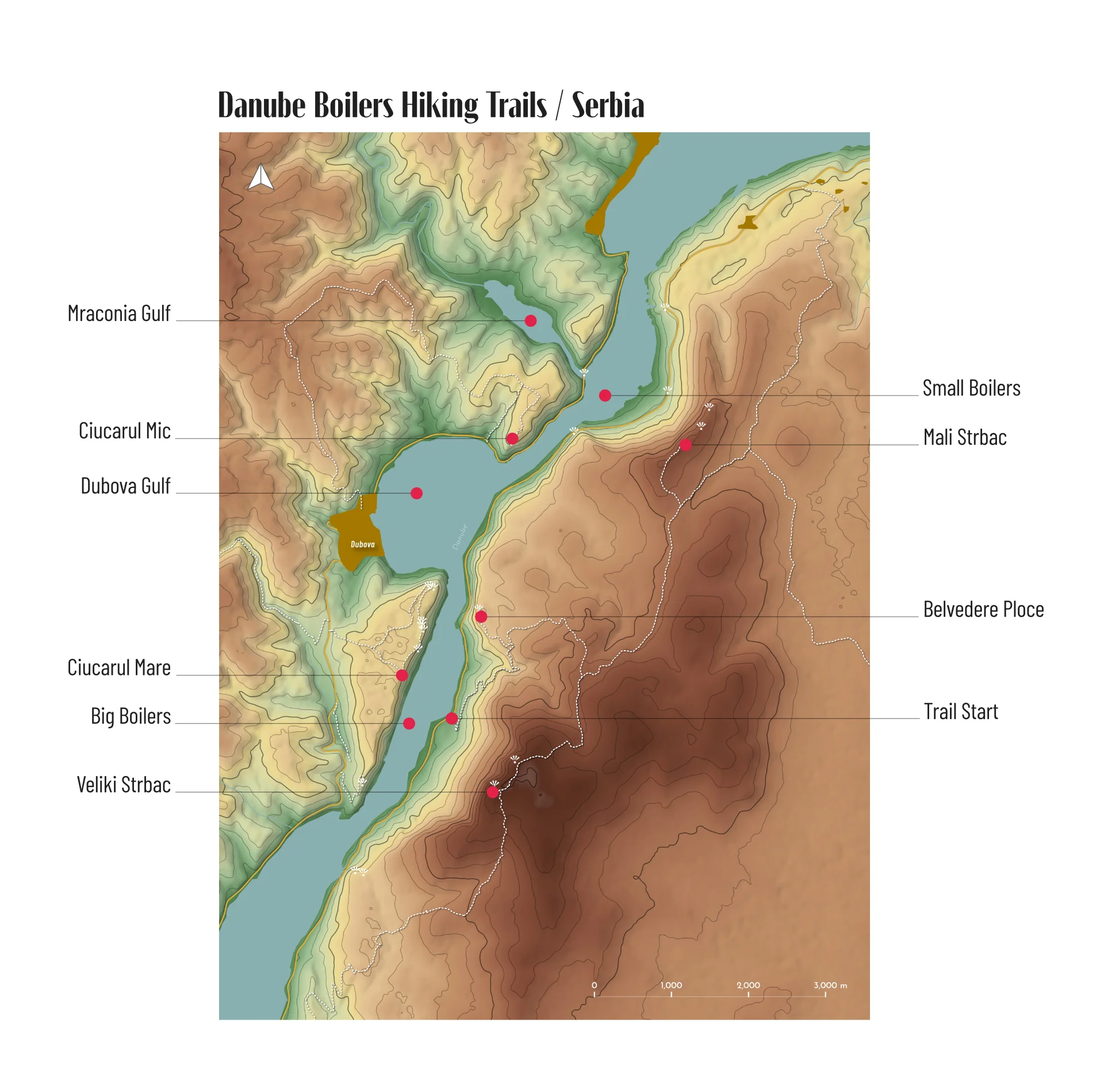 Ploce and Veliki Strbac Trails Map