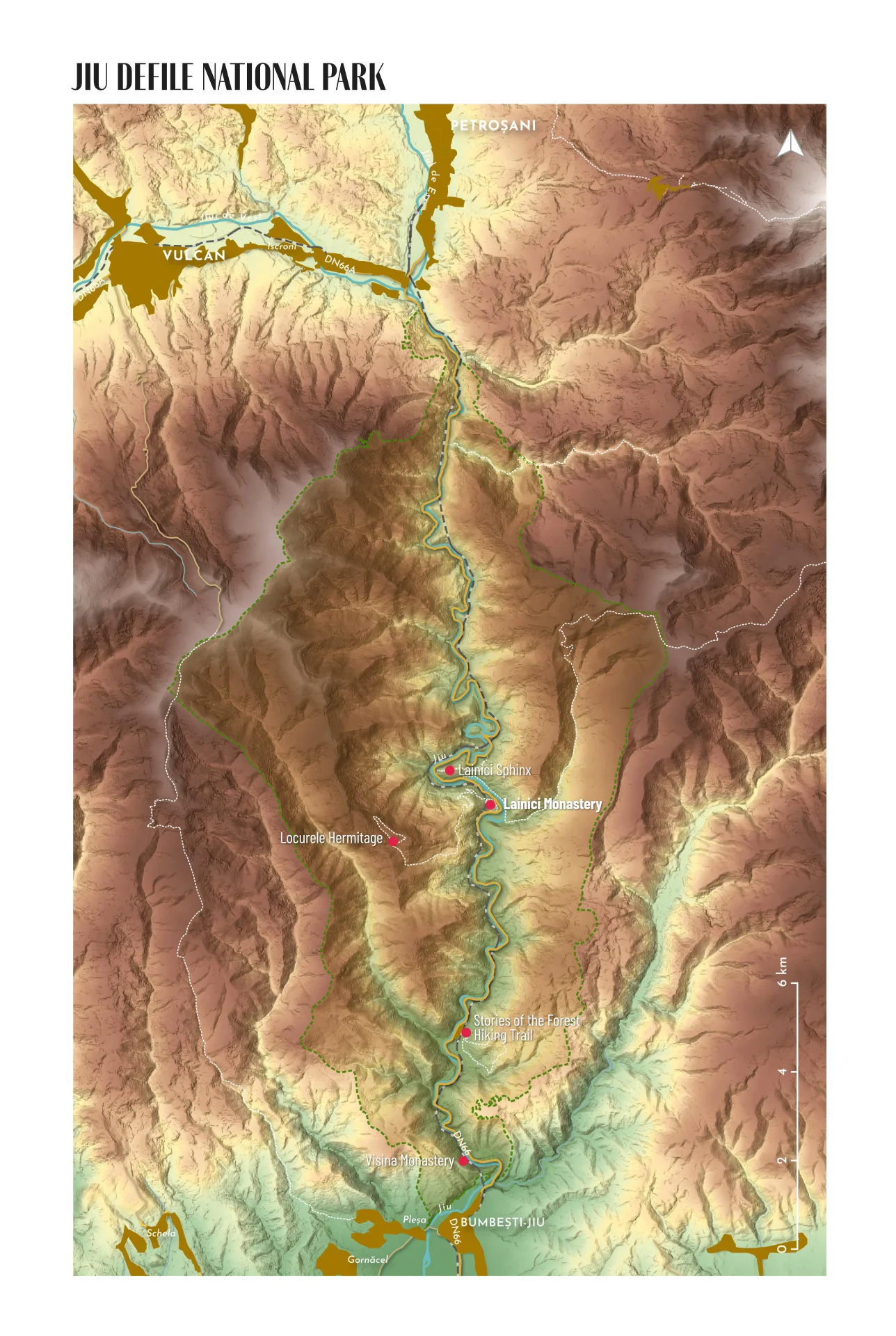 Jiu Defile Tourist Map