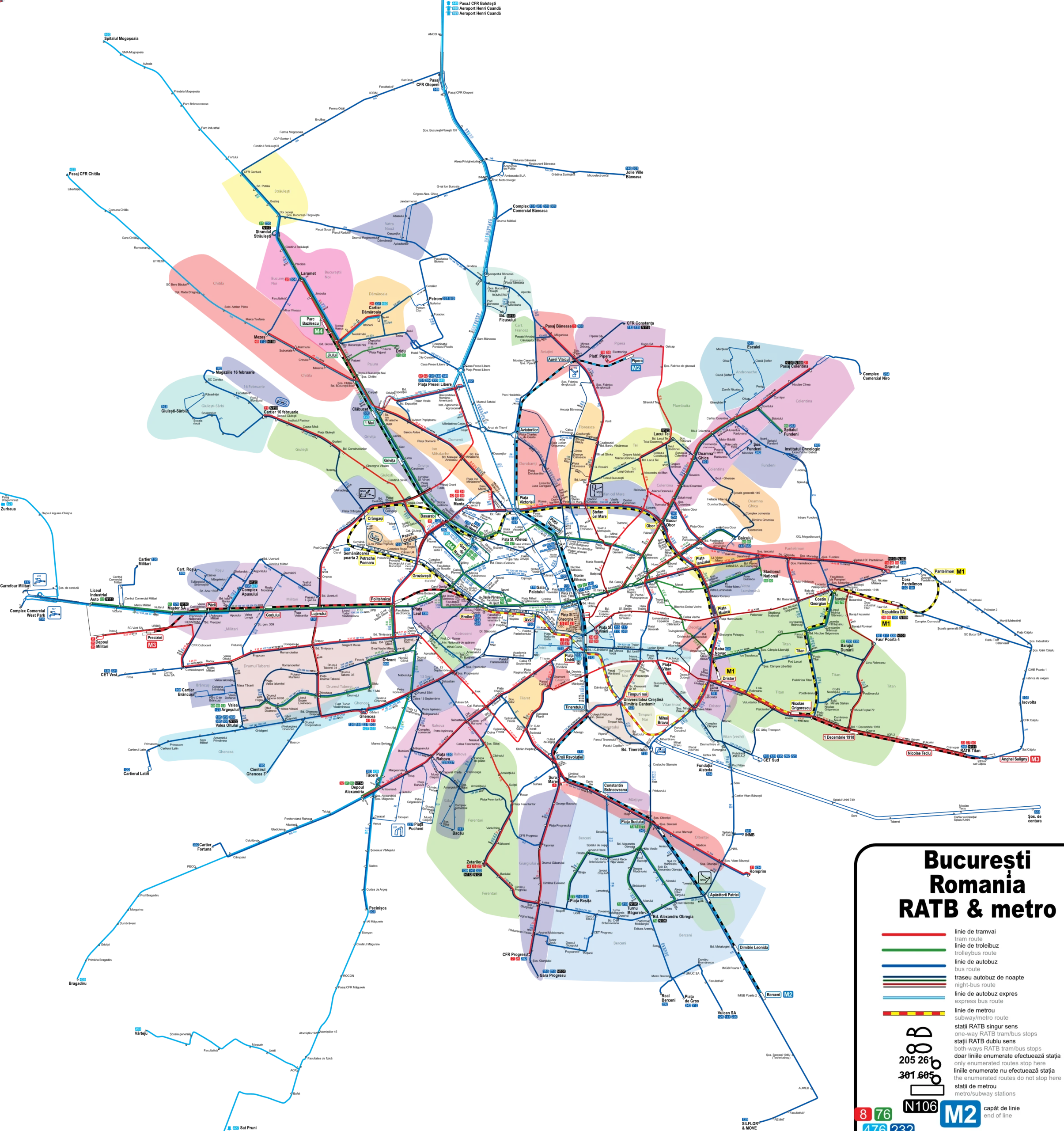 Public Transportation Map of Bucharest