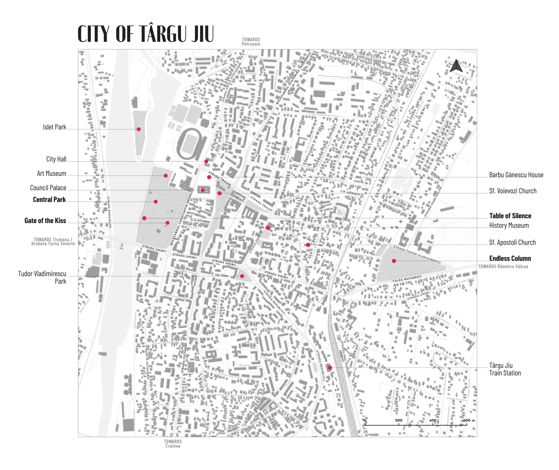 Târgu Jiu Tourist Map